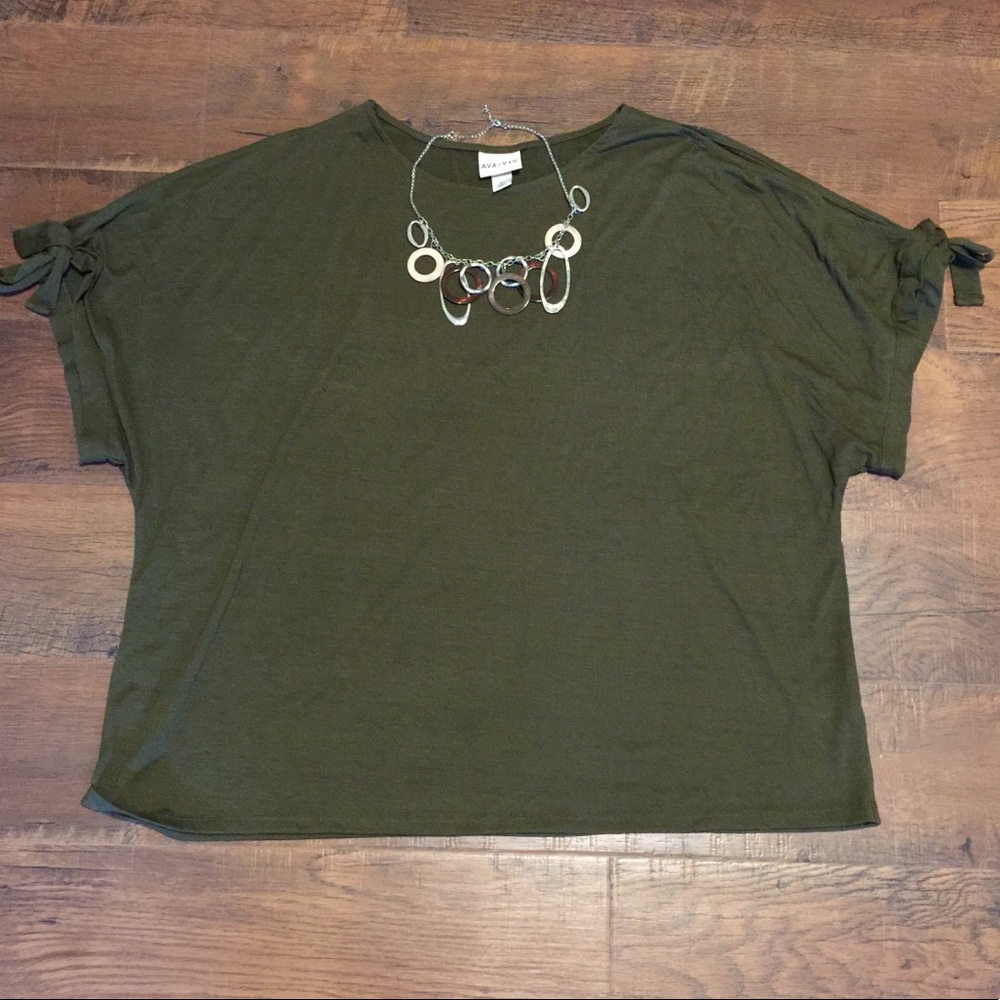Avi & Viv Olive green cold shoulder top